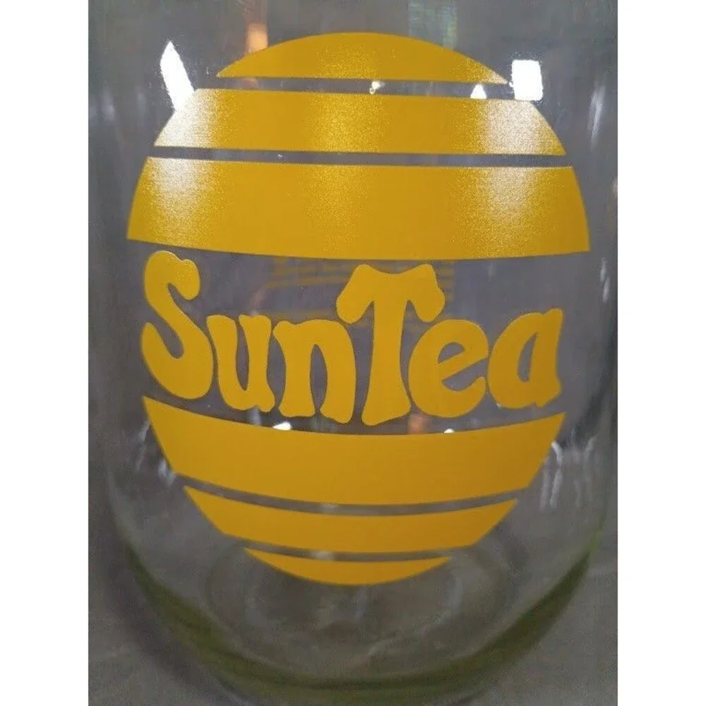 Sun Tea Ice Tea Recipe Vintage Carlton 3 Liter USAGlass Jar Yellow FREE SHIP!